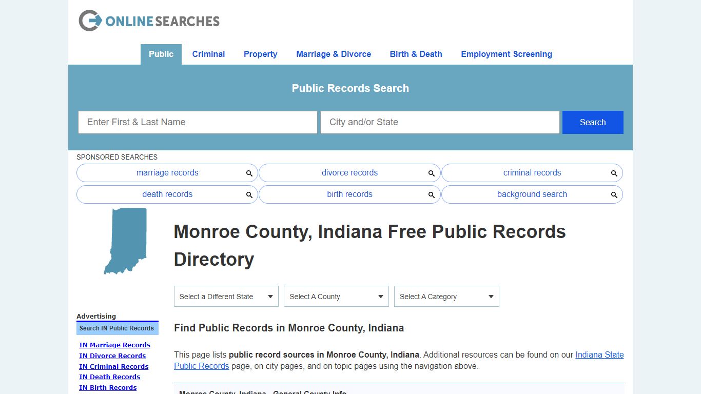 Monroe County, Indiana Public Records Directory